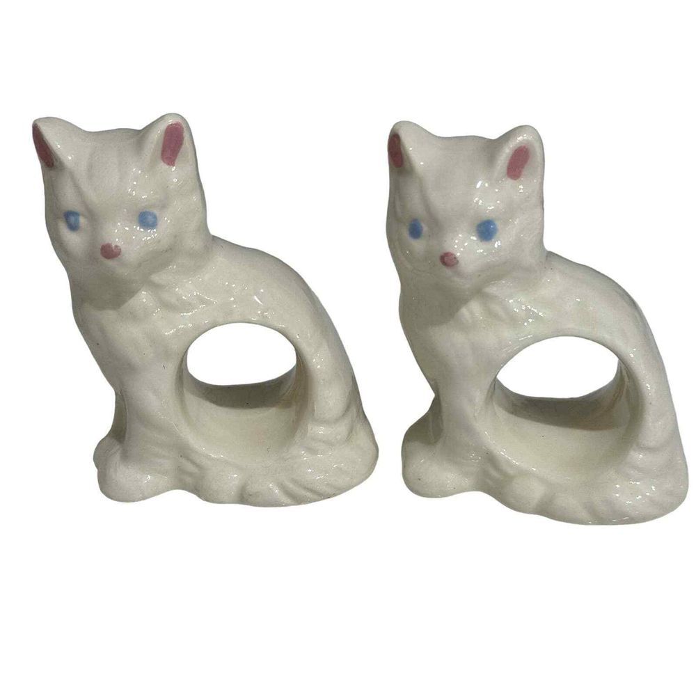 Vintage Cat Napkin Holder White Kittens Kitschy‎ Kitchen Cottagecore